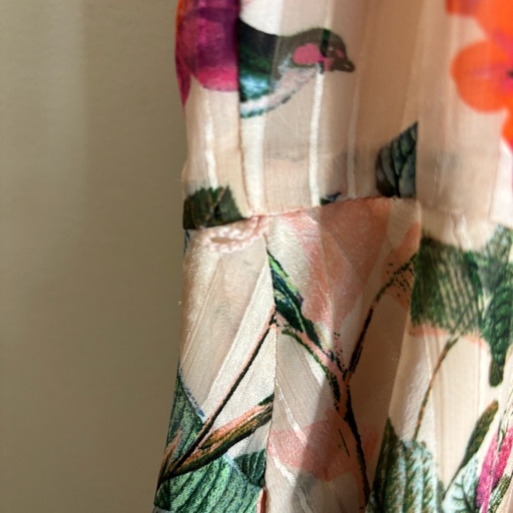 BANANA REPUBLIC Sz 4 Sleeveless Maxi Dress Floral Pineapples Hi Low Ruffle Hem - Picture 6 of 13